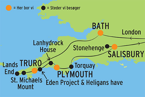 Kort Sydengland Kulturel rundrejse i Sydengland l Kulturrejser Europa™ Kort Sydengland