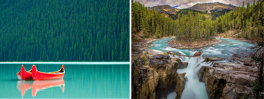 Lake Louise og Sunwapta vandfaldet