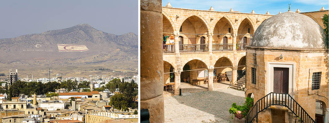 Nicosia set fra syd og Buyuk Han Markedet