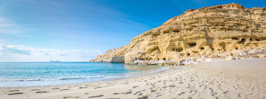 Den smukke naturstrand Matala, Kreta