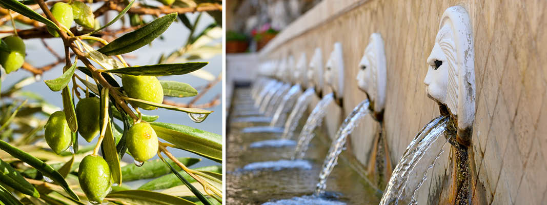 Bjergoasen Spili med det karakteristiske springvand, Kreta