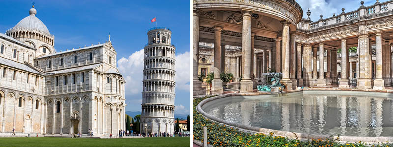 Det skæve tårn i Pisa og de termiske bade i Montecatini