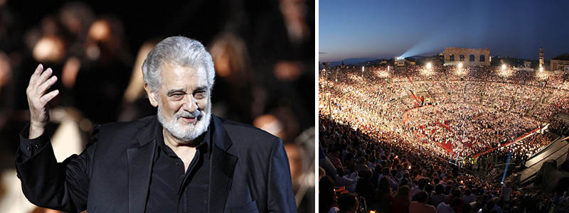 Placido Domingo i arenaen i Verona, Italien