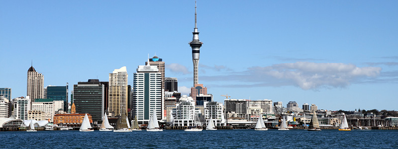 Auckland set fra vandsiden, New Zealand