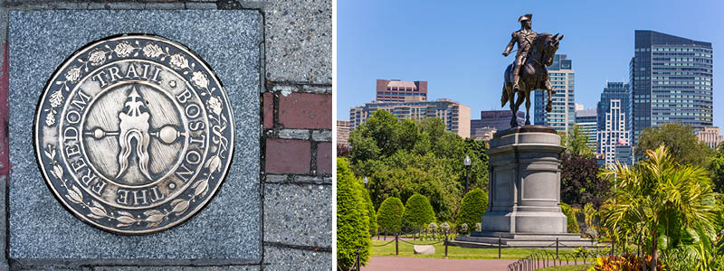 Freedom Trail og folkeparken Boston Common, USA