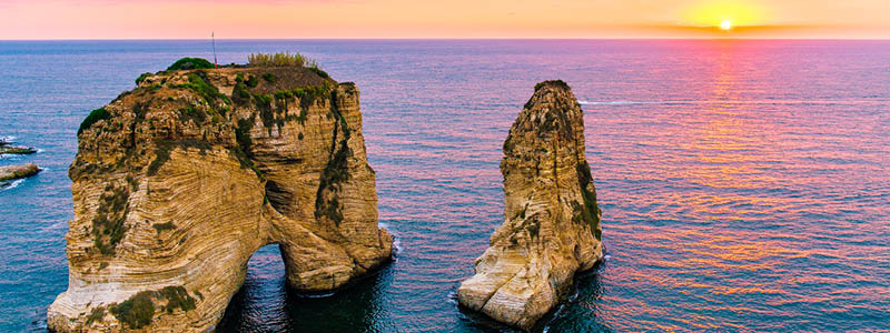 Pigeons Rock i Beirut i Libanon