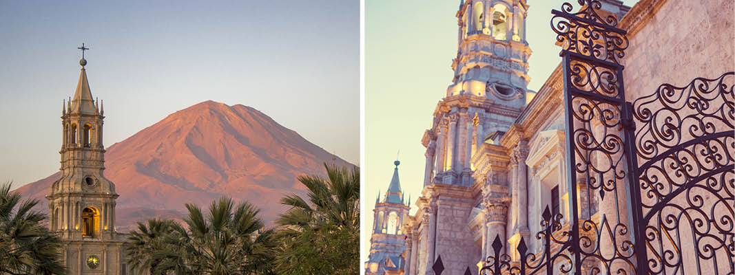 "Den Hvide By" Arequipa med vulkanen Misti i baggrunden