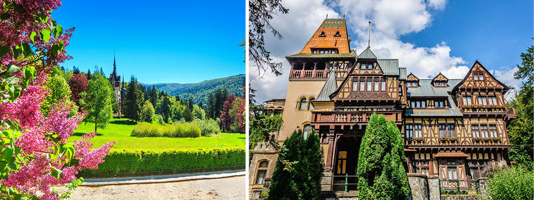 Peles slot i byen Sinaia, Rumænien